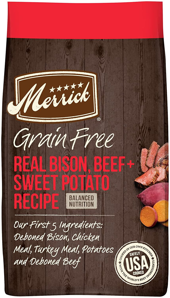 Merrick Grain-Free Bison Beef & Sweet Potato Dry Dog Food - 4 lb Bag