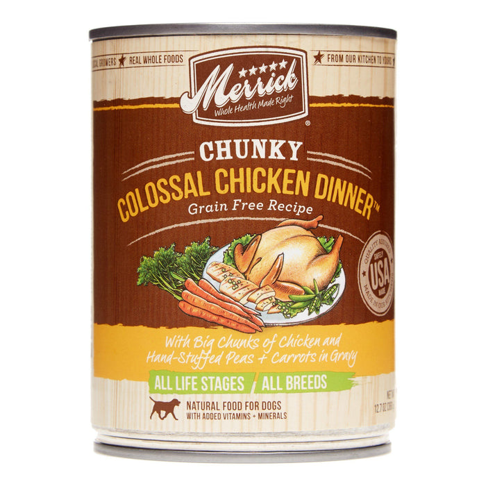Merrick Grain-Free Chunky Colossal Chicken Dinner Canned Wet Dog Food - 12.7 oz Cans - ...