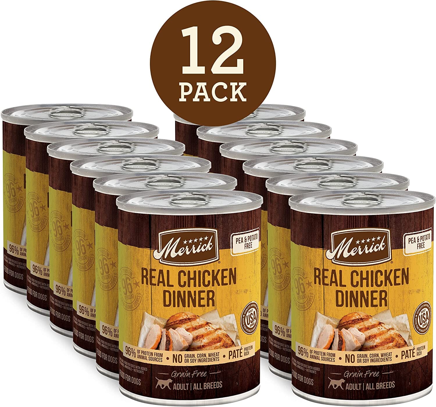 Merrick Grain-Free Real Chicken Canned Dog Food - 12.7 Oz - Case of 12  