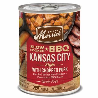 Merrick Grain-Free Slow Cooked BBQ Carolina Style Sausage Recipe Canned Wet Dog Food - 12.7 oz Cans - Case of 12  