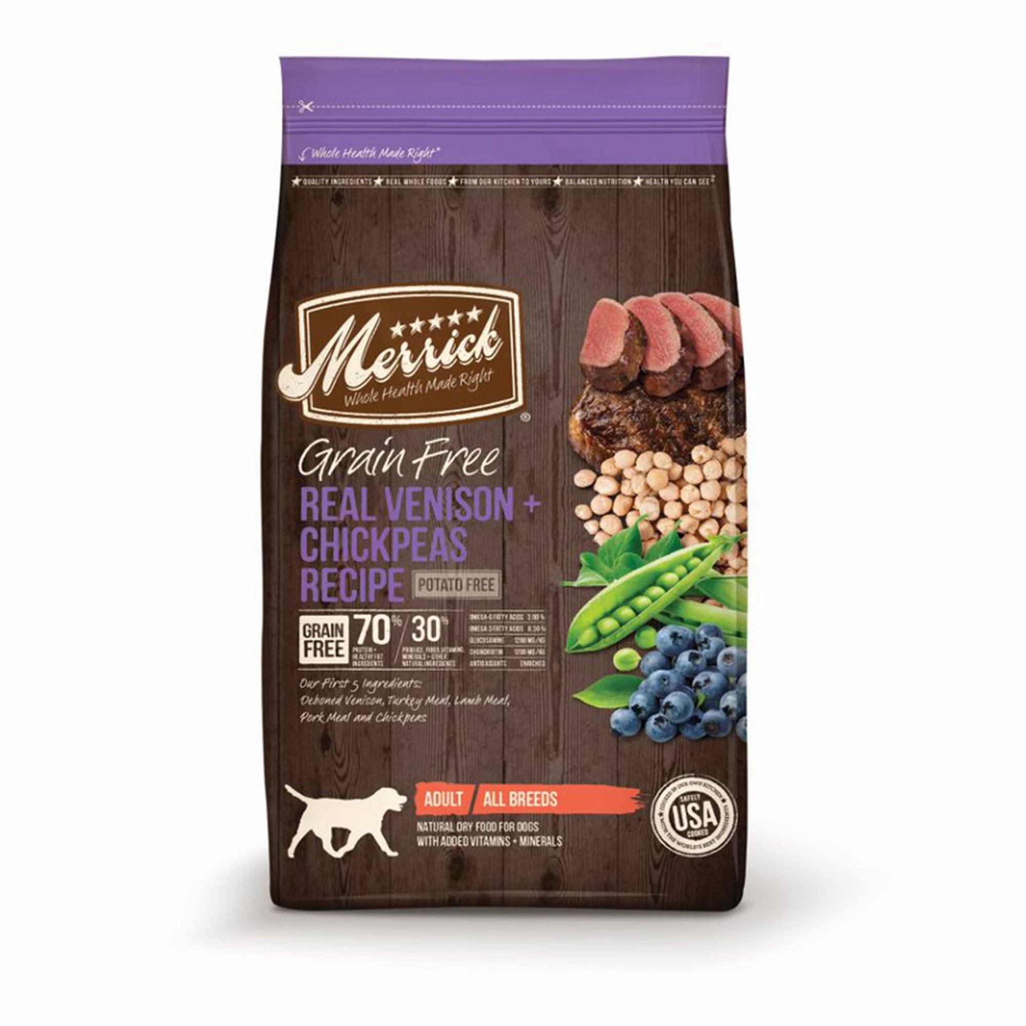 Merrick Grain-Free Venison & Chickpeas Dry Dog Food - 22 lb Bag  