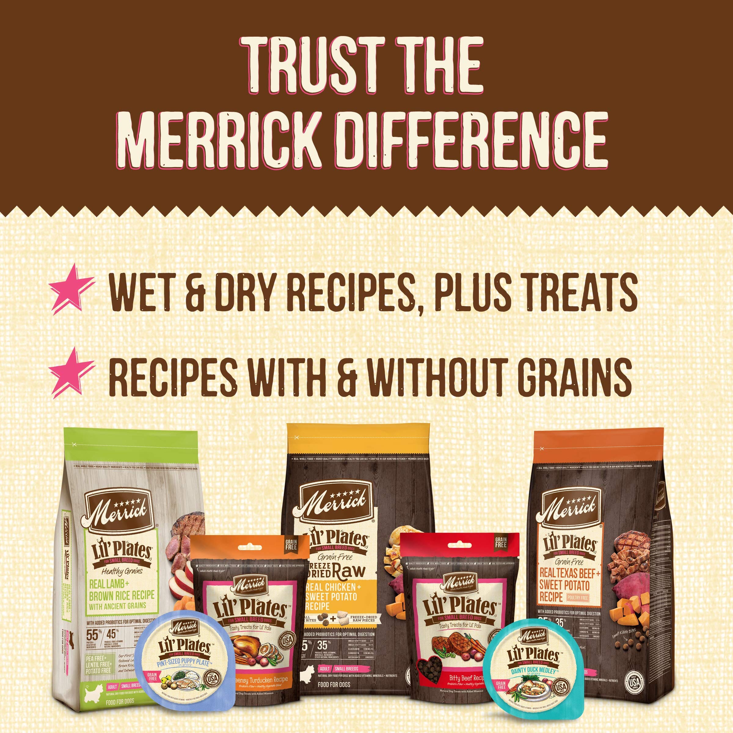 Merrick Lil Plates Adult Real Lamb with Healthy Grains Dry Dog Food - 12 Lbs  