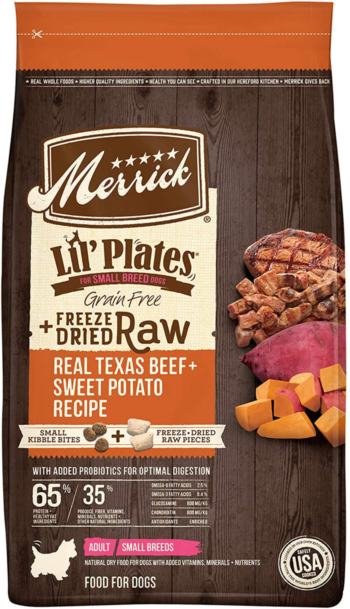 Merrick Lil' Plates Beef & Sweet Potato w/Raw Bites Freeze-Dried Dog Food - 10 lb Bag