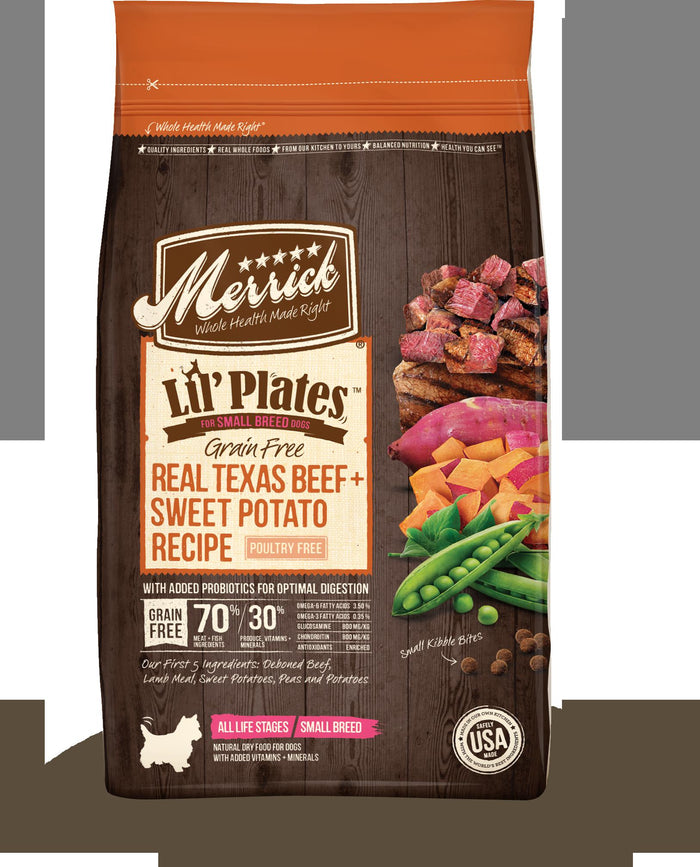 Merrick Lil' Plates Grain-Free Beef & Sweet Potato Puppy Small Breed Dry Dog Food - 12 ...