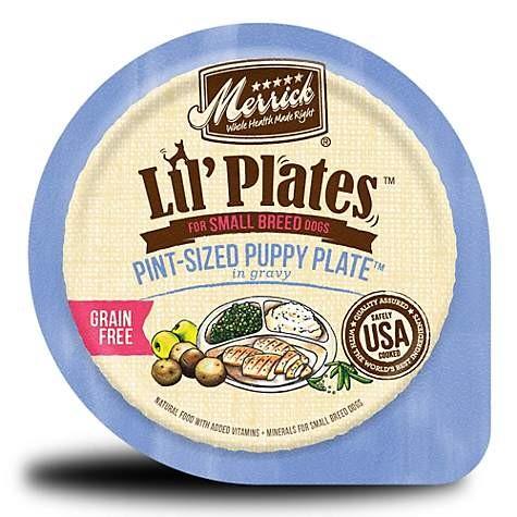 Merrick Lil' Plates Grain-Free Lil' Tubs Pint Size Puppy Plate Small Breed Dog Food - 3.5 oz Tubs - Case of 12  