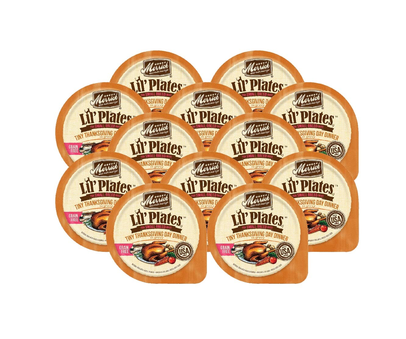 Merrick Lil' Plates Grain-Free Thanksgiving Dinner Wet Dog Food - 3.5 Oz Trays - Case of 12  