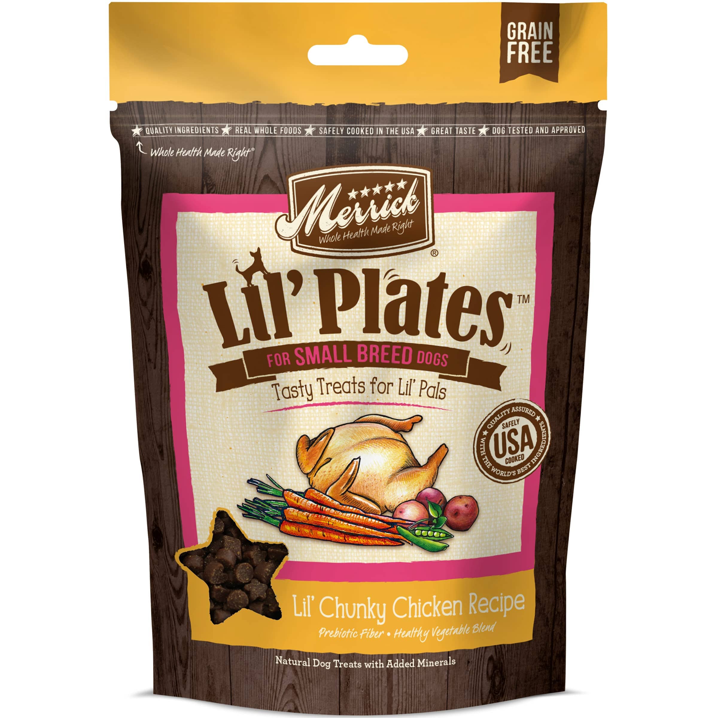 Merrick Lil' Plates Small-Breed Chunky Chicken Soft and Chewy Dog Treats - 5.5 Oz  