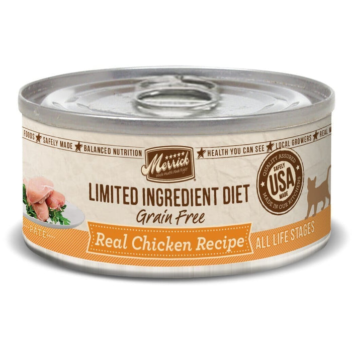 Merrick Limited Ingredient Diet Grain-Free Real Chicken Canned Cat Food - 5 Oz - Case o...