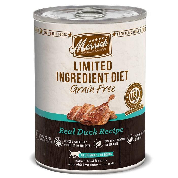 Merrick Limited Ingredient Diet LID Duck Canned Wet Dog Food - 12.7 oz Cans - Case of 12