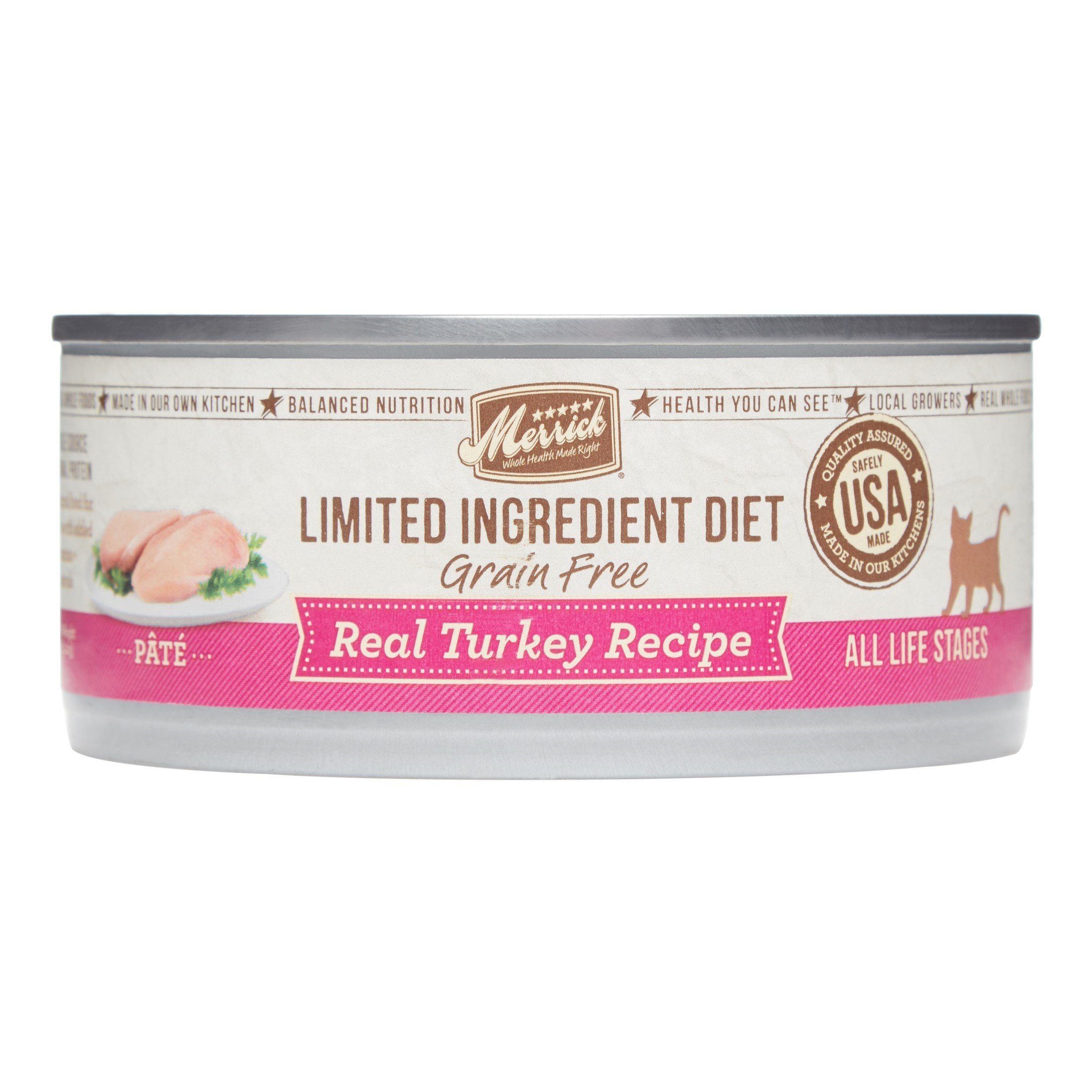 Merrick Limited Ingredient Diet LID Turkey Recipe Wet Canned Cat Food - 5 oz Cans - Case of 24  