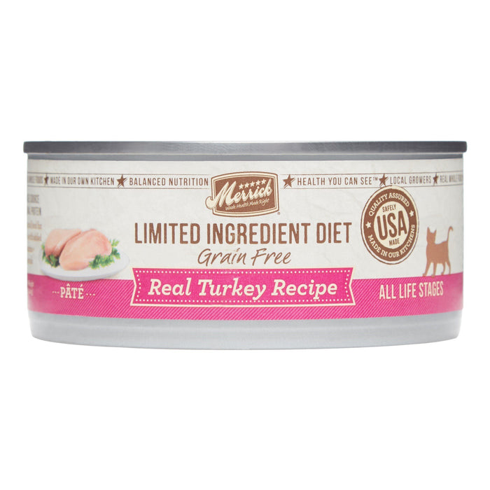 Merrick Limited Ingredient Diet LID Turkey Recipe Wet Canned Cat Food - 5 oz Cans - Cas...