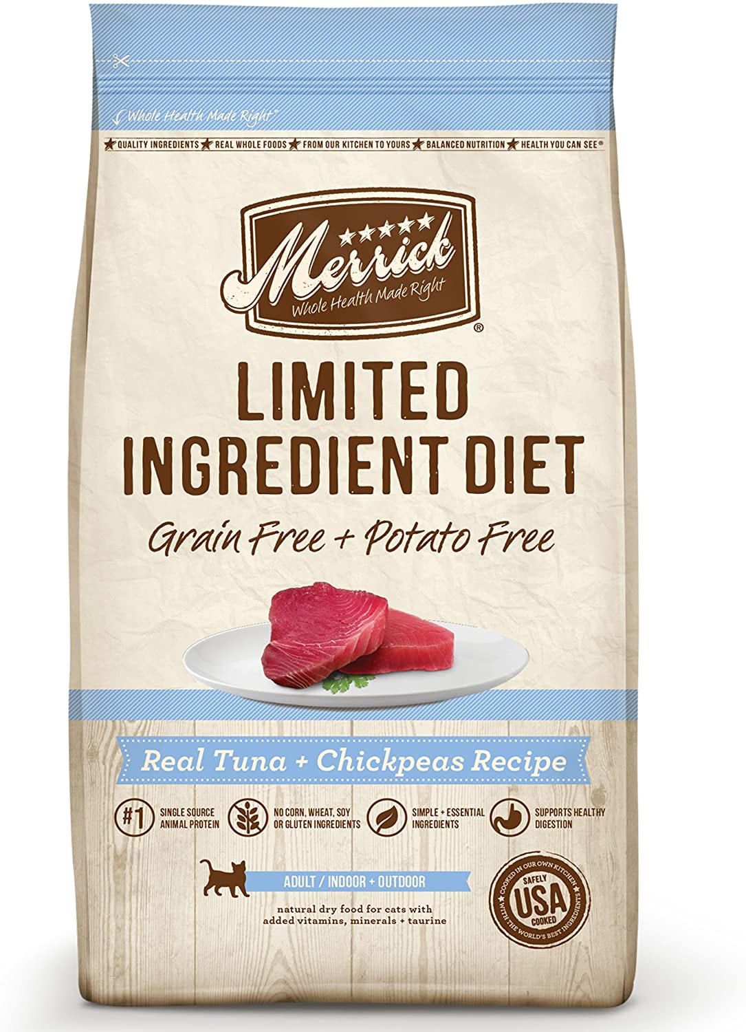 Merrick Limited Ingredient Diet Limited Ingredient Diet Real Tuna + Chickpea Dry Cat Food - 4 lb Bag  