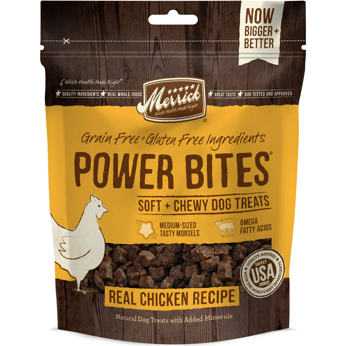 Merrick Power Bites Chicken Soft and Chewy Dog Treats - 6 Oz