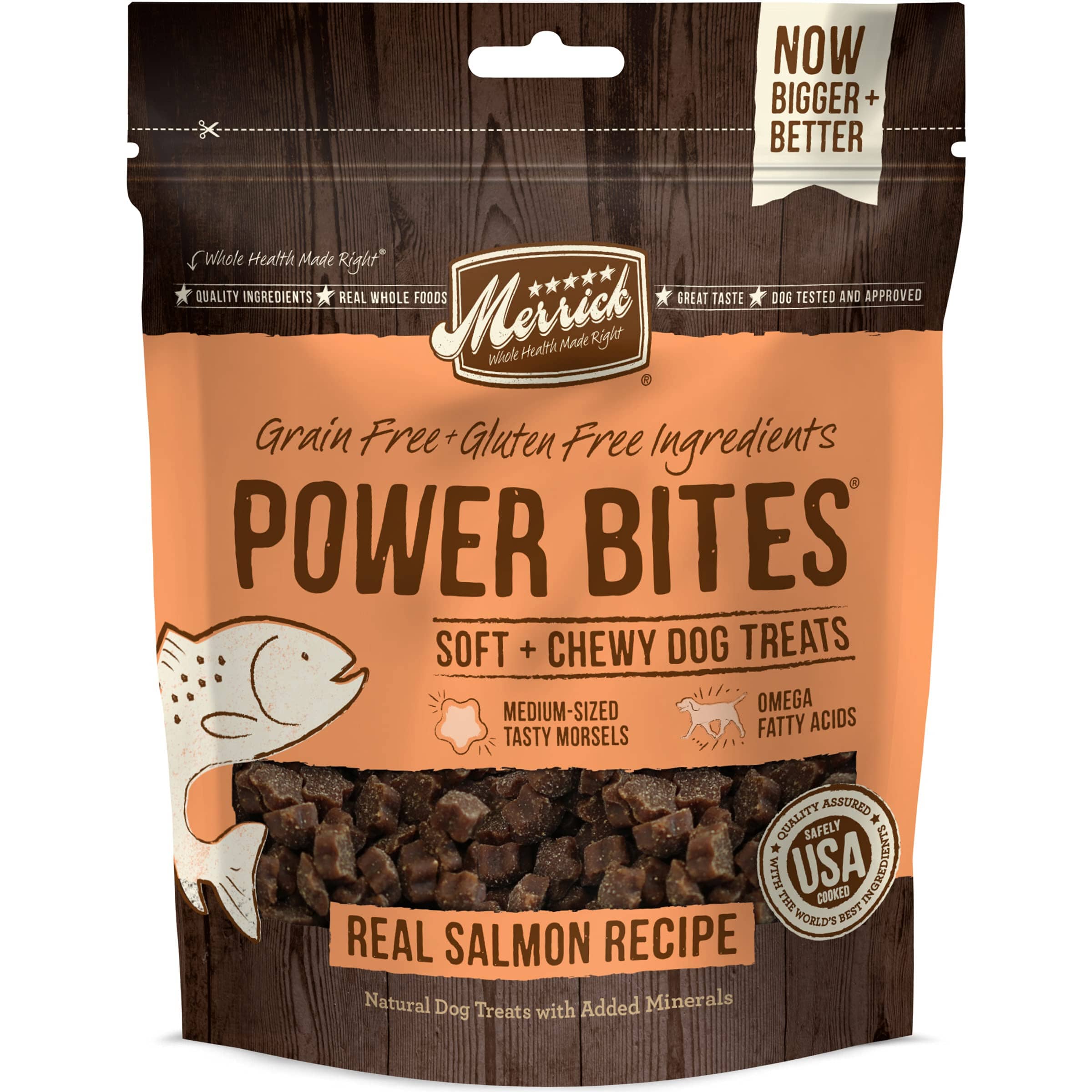 Merrick Power Bites Salmon Soft and Chewy Dog Treats - 6 Oz  