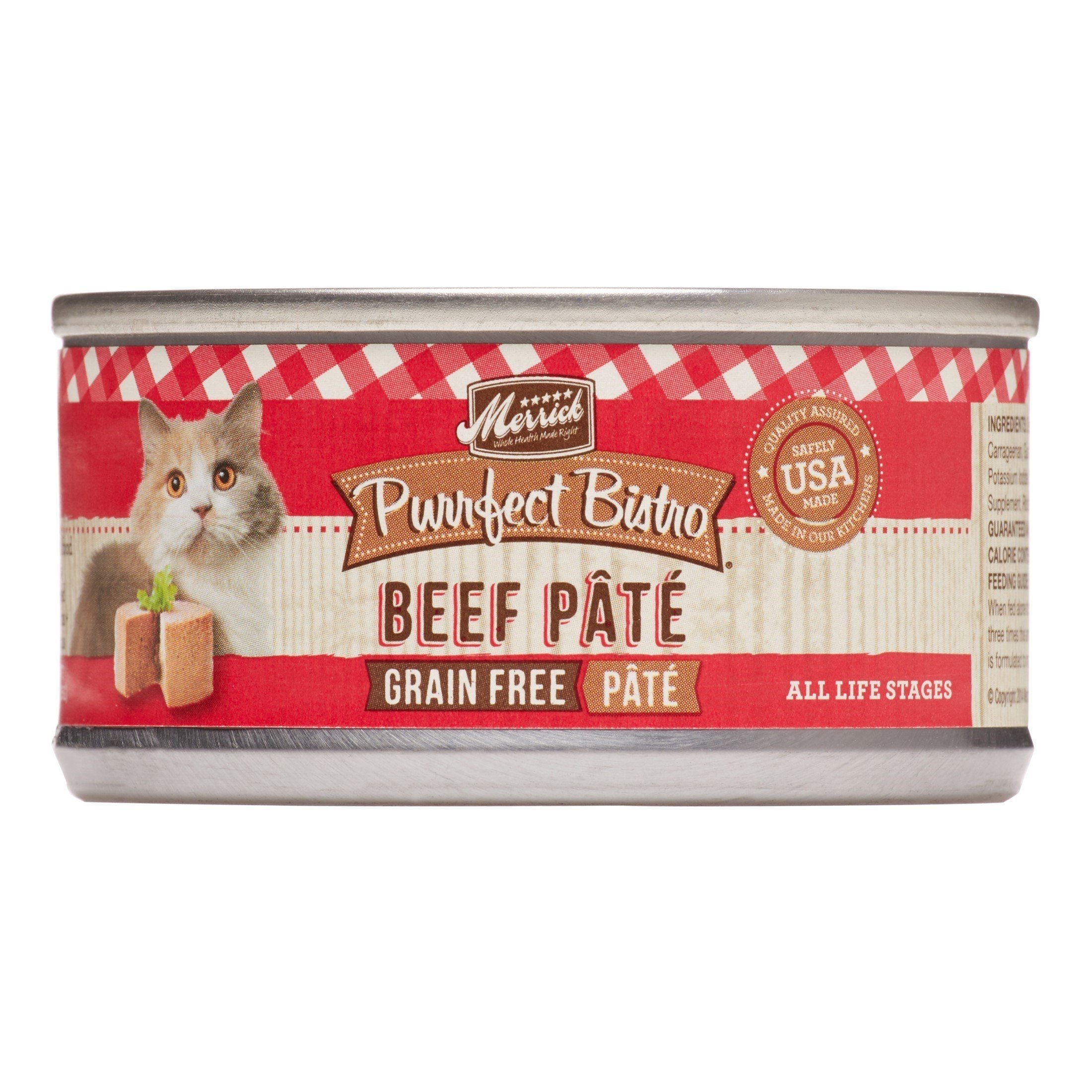 Merrick Purrfect Bistro Grain-Free Beef Pâté Wet Canned Dog Food - 3 oz Cans - Case of 24  