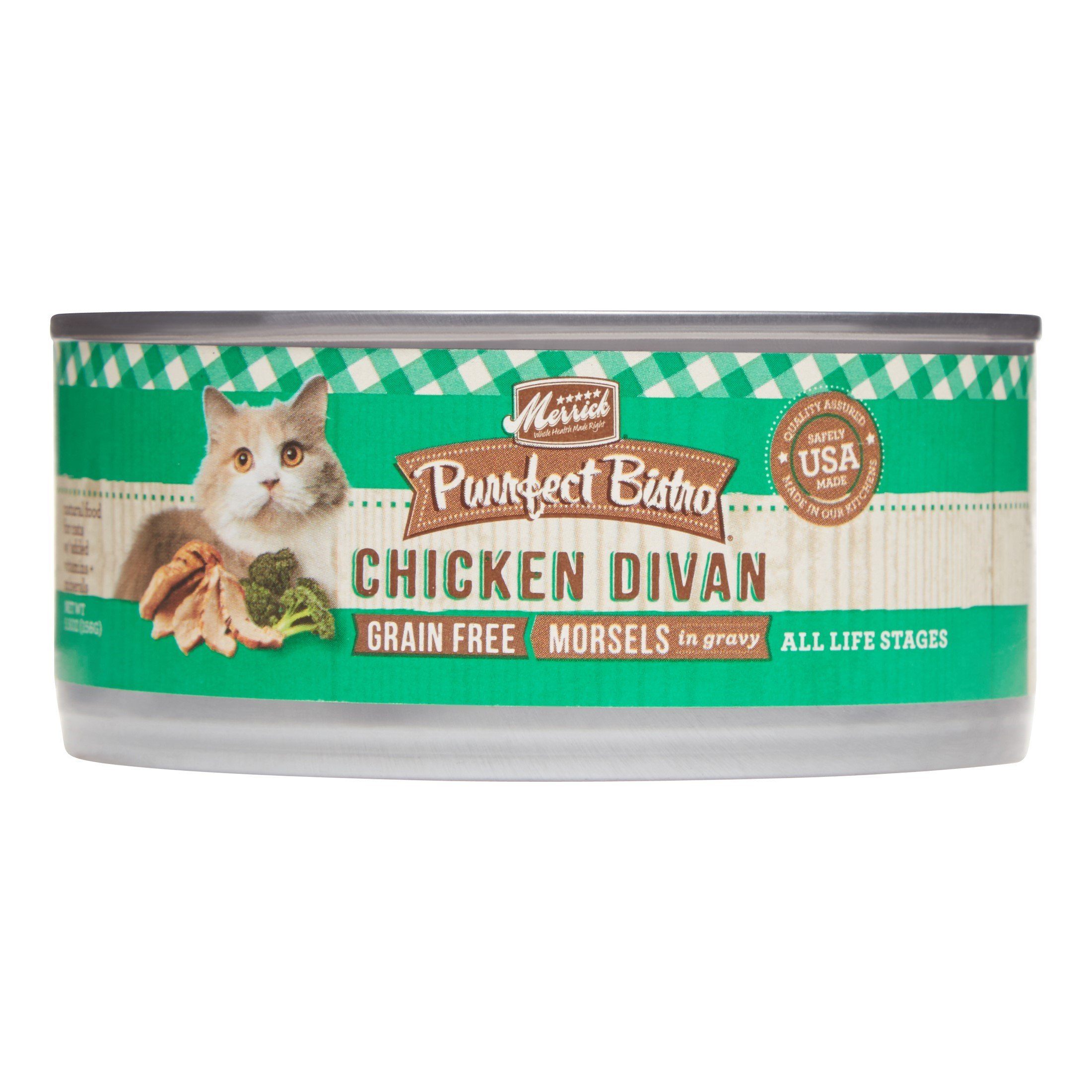 Merrick Purrfect Bistro Grain Free Chicken Divan Canned Cat Food - 5.5 oz Cans - Case of 24  