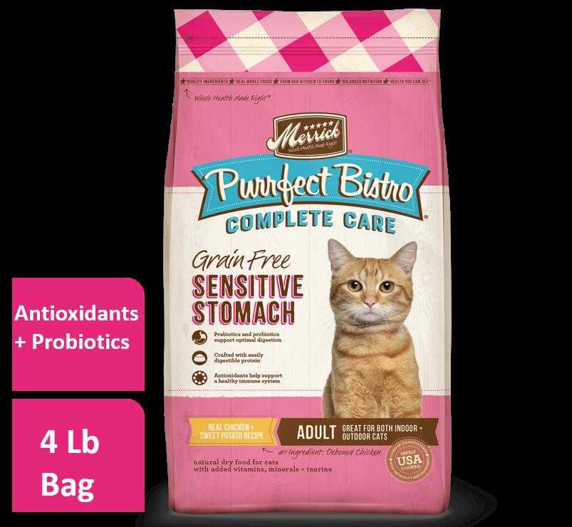 Merrick Purrfect Bistro Grain-Free Complete Care Sensitive Stomach Dry Cat Food - 4 lb ...