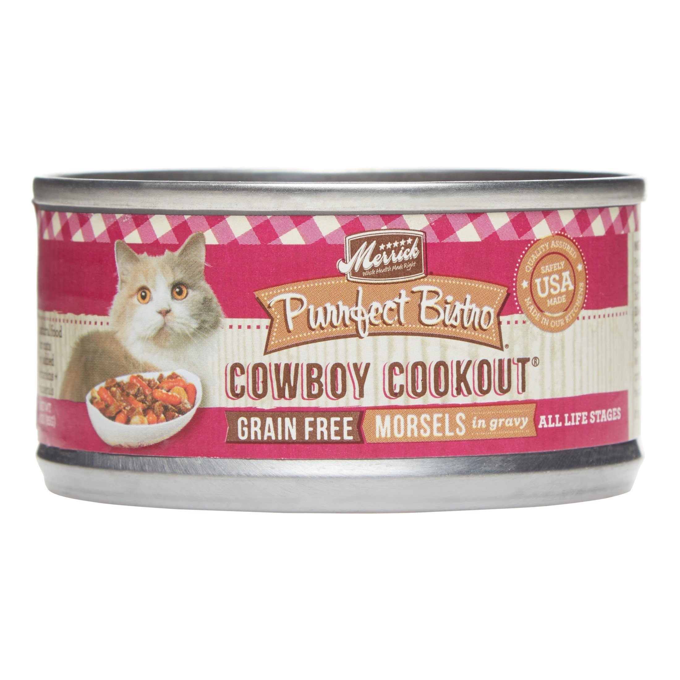 Merrick Purrfect Bistro Grain-Free Cowboy Cookout Wet Canned Dog Food - 3 oz Cans - Case of 24  