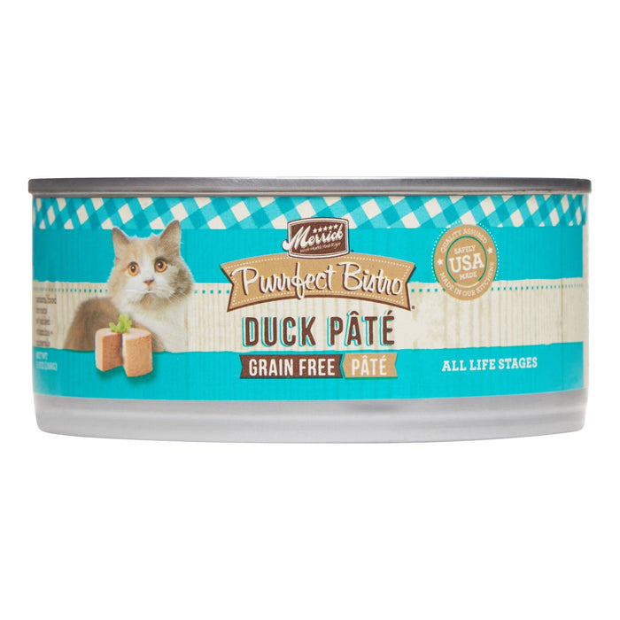 Merrick Purrfect Bistro Grain Free Duck Pâté Canned Cat Food - 5.5 oz Cans - Case of 24