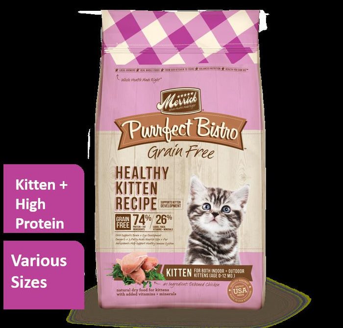 Merrick Purrfect Bistro Grain-Free Healthy Kitten Recipe Dry Cat Food - 7 lb Bag