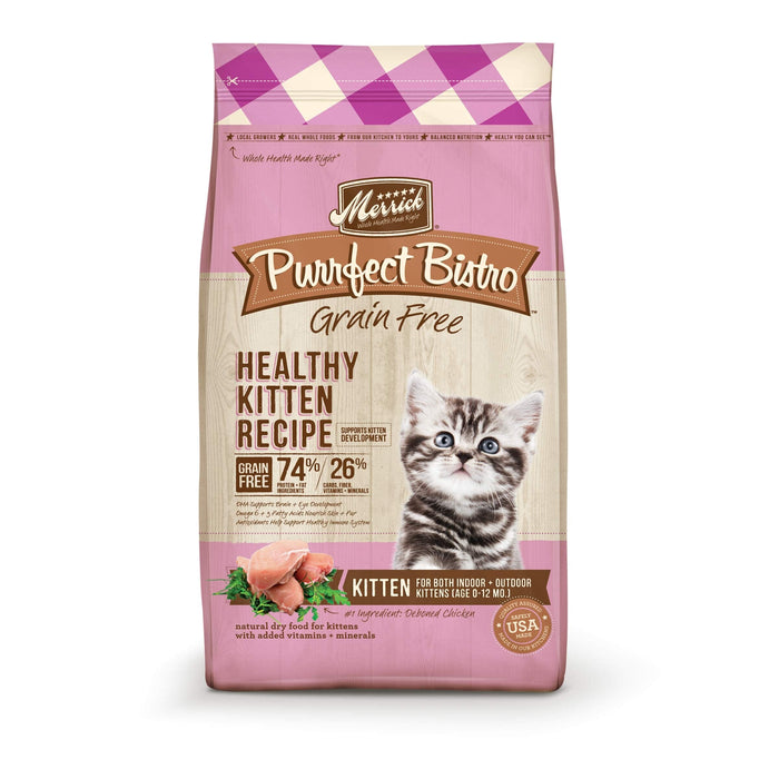 Merrick Purrfect Bistro Grain-Free Healthy Kitten Turkey and Chicken Dry Cat Food - 4 Lbs