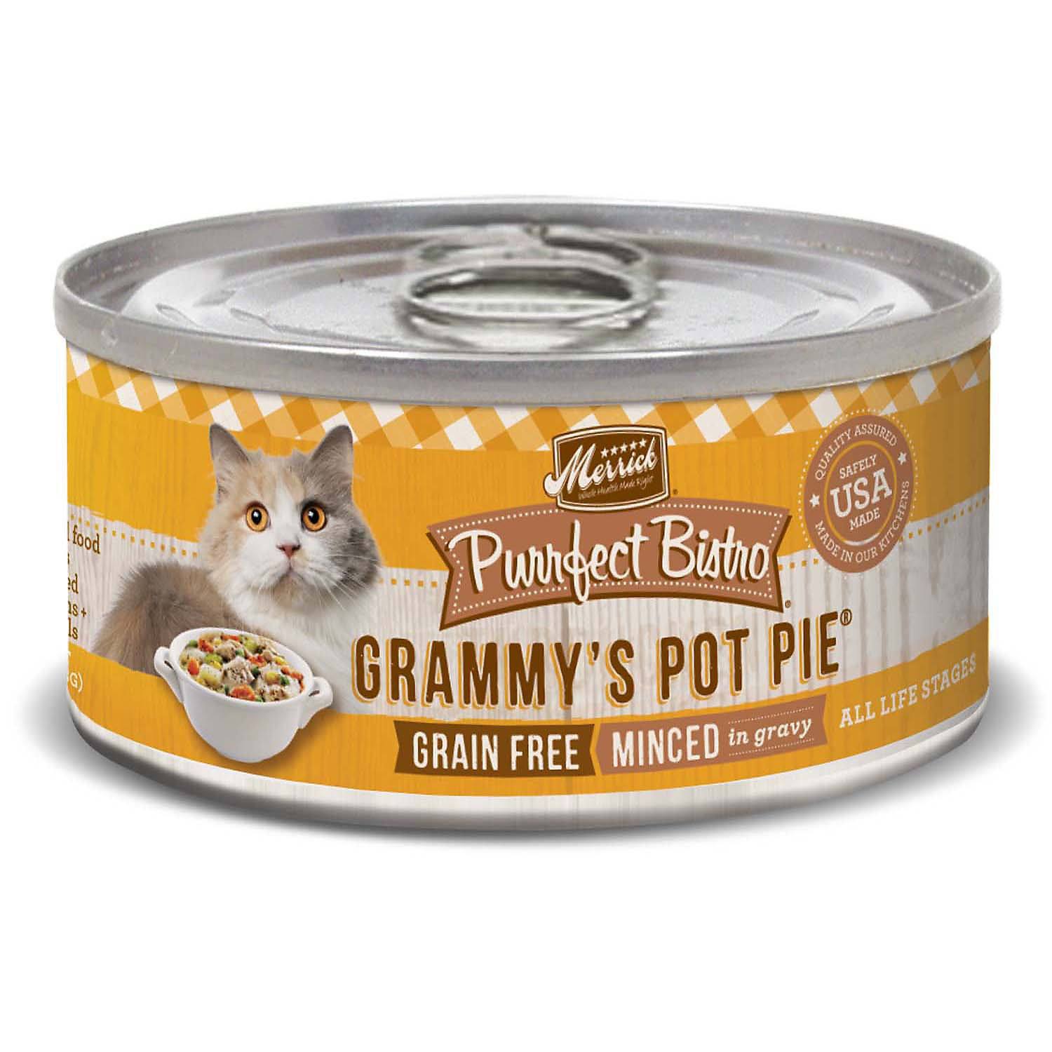 Merrick Purrfect Bistro Grain Free Purrfect Bistro Grammy's Pot Pie Canned Cat Food - 5.5 oz Cans - Case of 24  