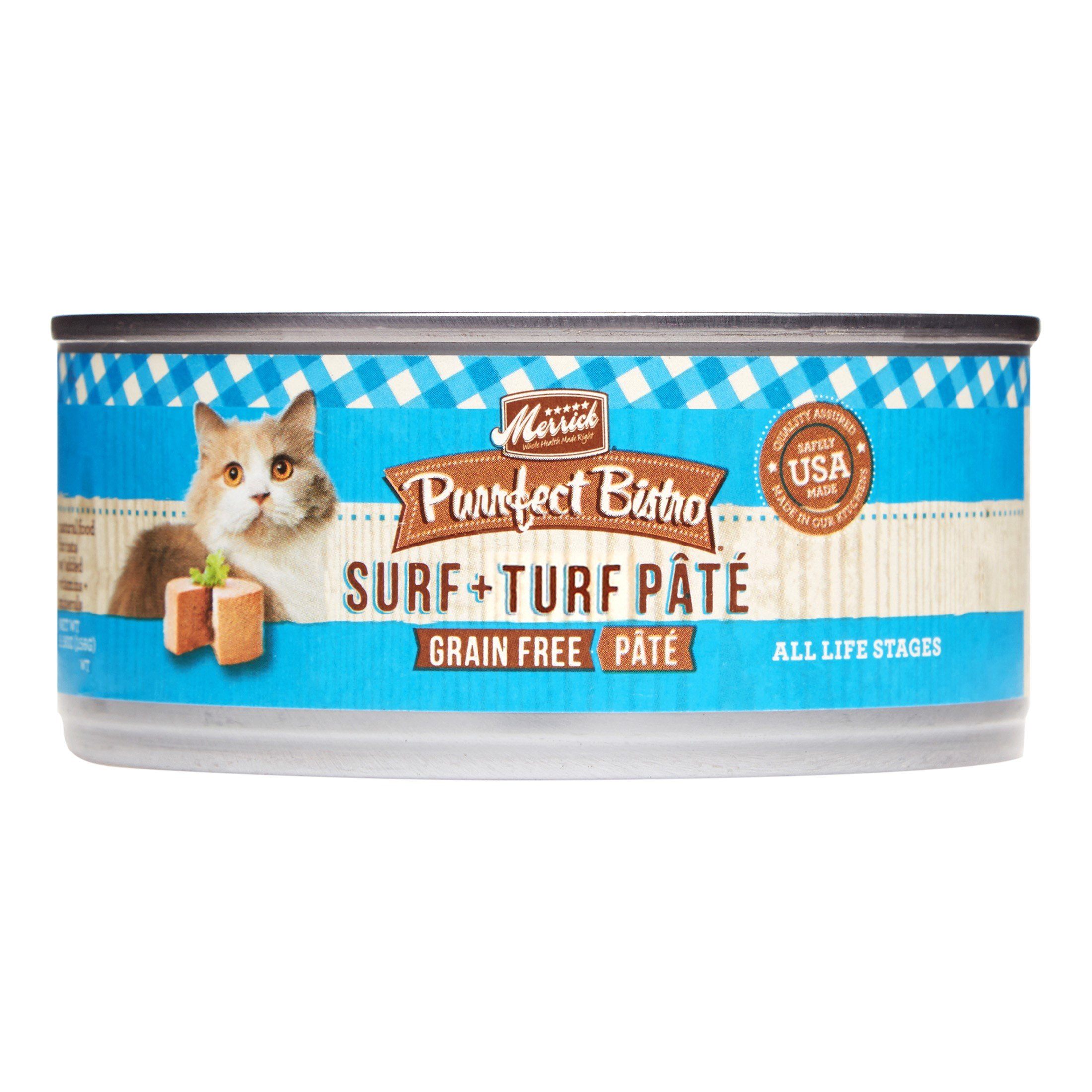 Merrick Purrfect Bistro Grain Free Purrfect Bistro Surf and Turf Canned Cat Food - 5.5 oz Cans - Case of 24  