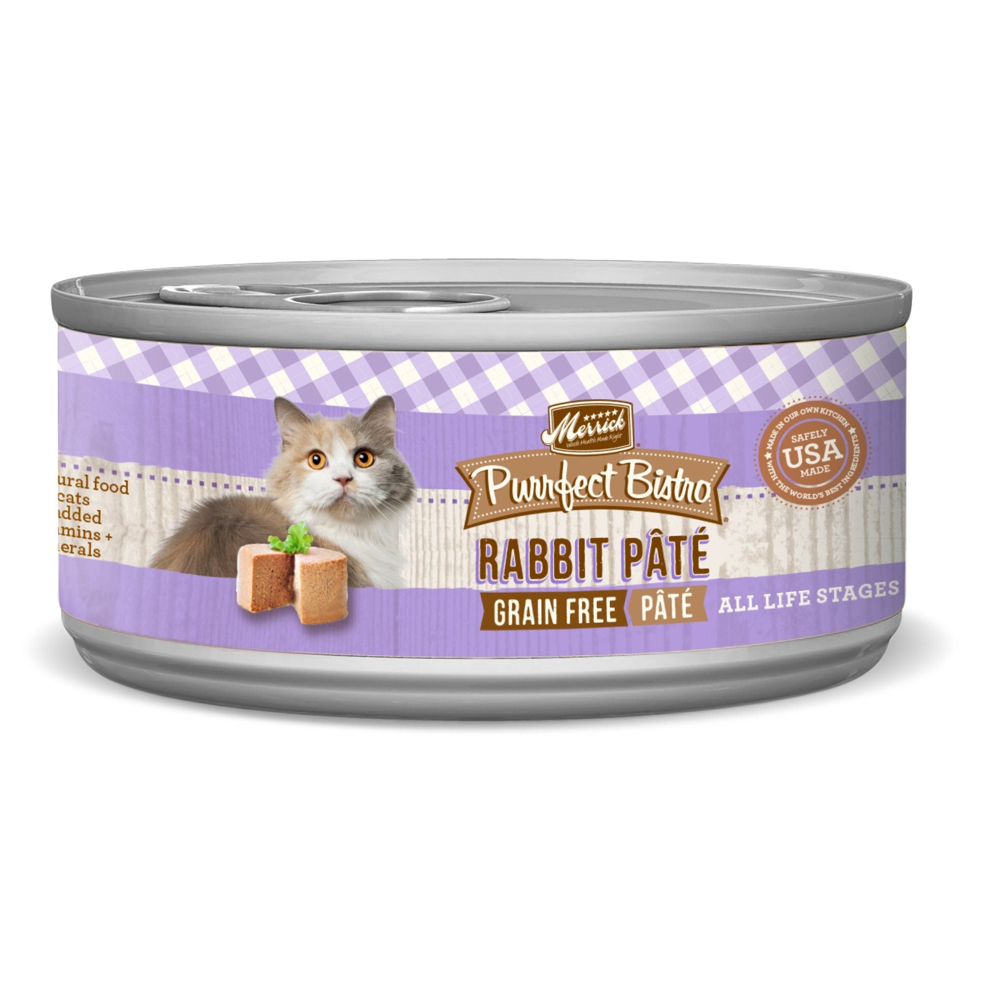 Merrick Purrfect Bistro Grain-Free Rabbit Pate Wet Canned Dog Food - 3 oz Cans - Case of 24  