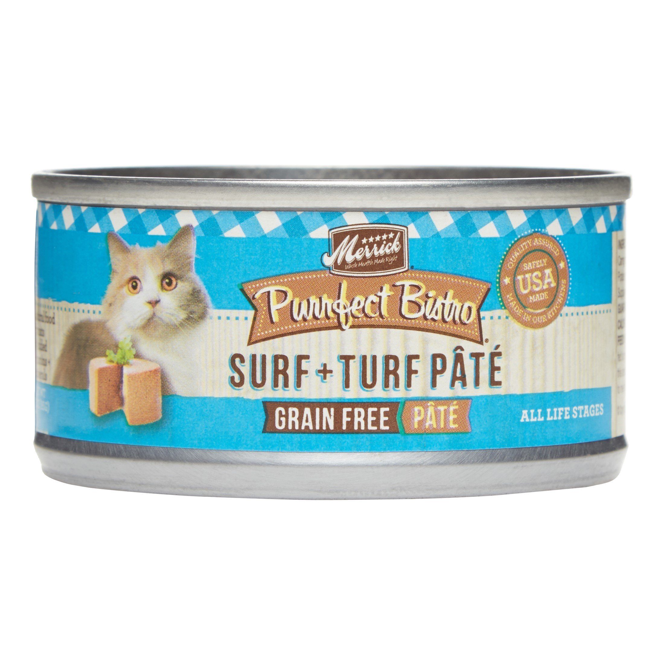 Merrick Purrfect Bistro Grain-Free Surf and Turf Wet Canned Dog Food - 3 oz Cans - Case of 24  