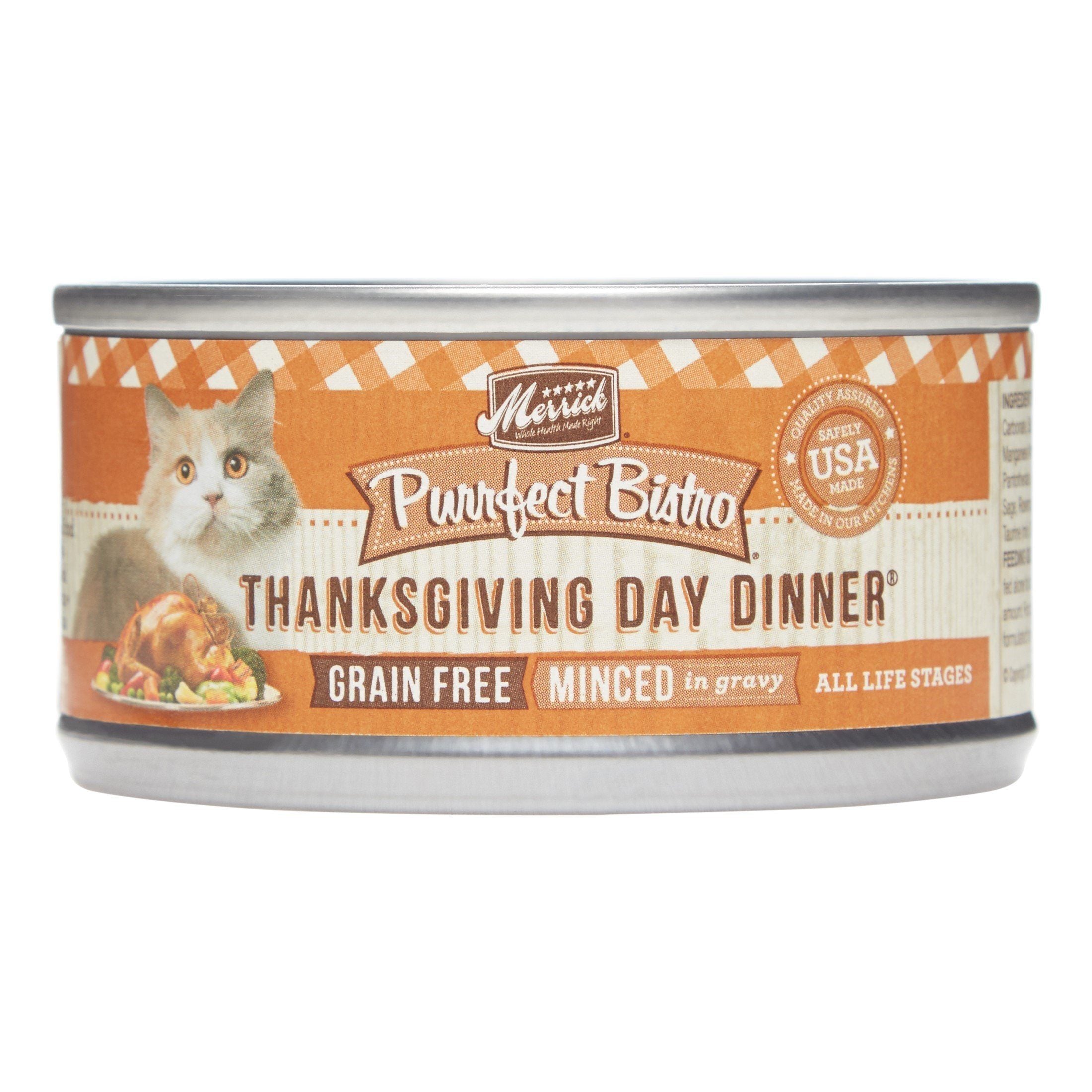 Merrick Purrfect Bistro Grain-Free Thanksgiving Day Dinner Wet Canned Dog Food - 3 oz Cans - Case of 24  