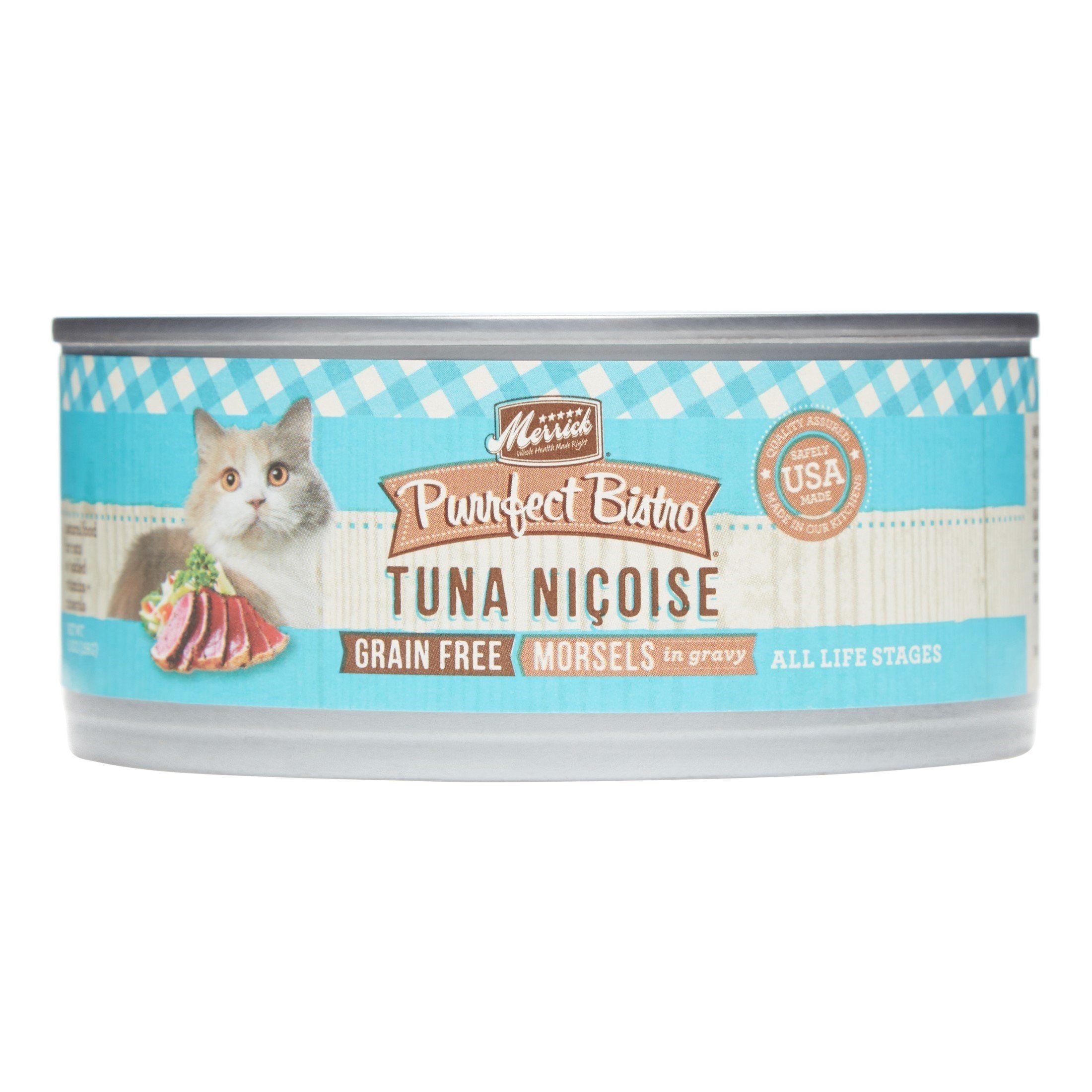 Merrick Purrfect Bistro Grain Free Tuna Niçoise Canned Cat Food - 5.5 oz Cans - Case of 24  