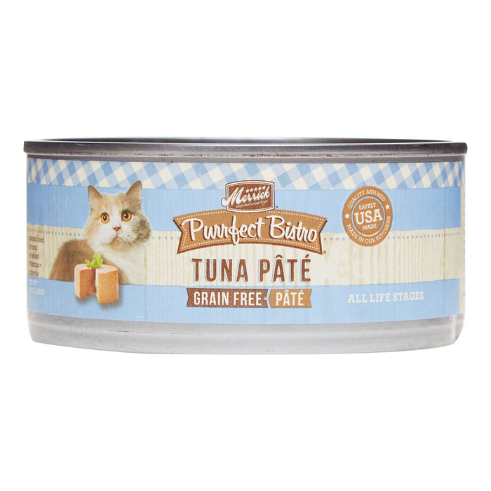 Merrick Purrfect Bistro Grain Free Tuna Pâté Canned Cat Food - 5.5 oz Cans - Case of 24