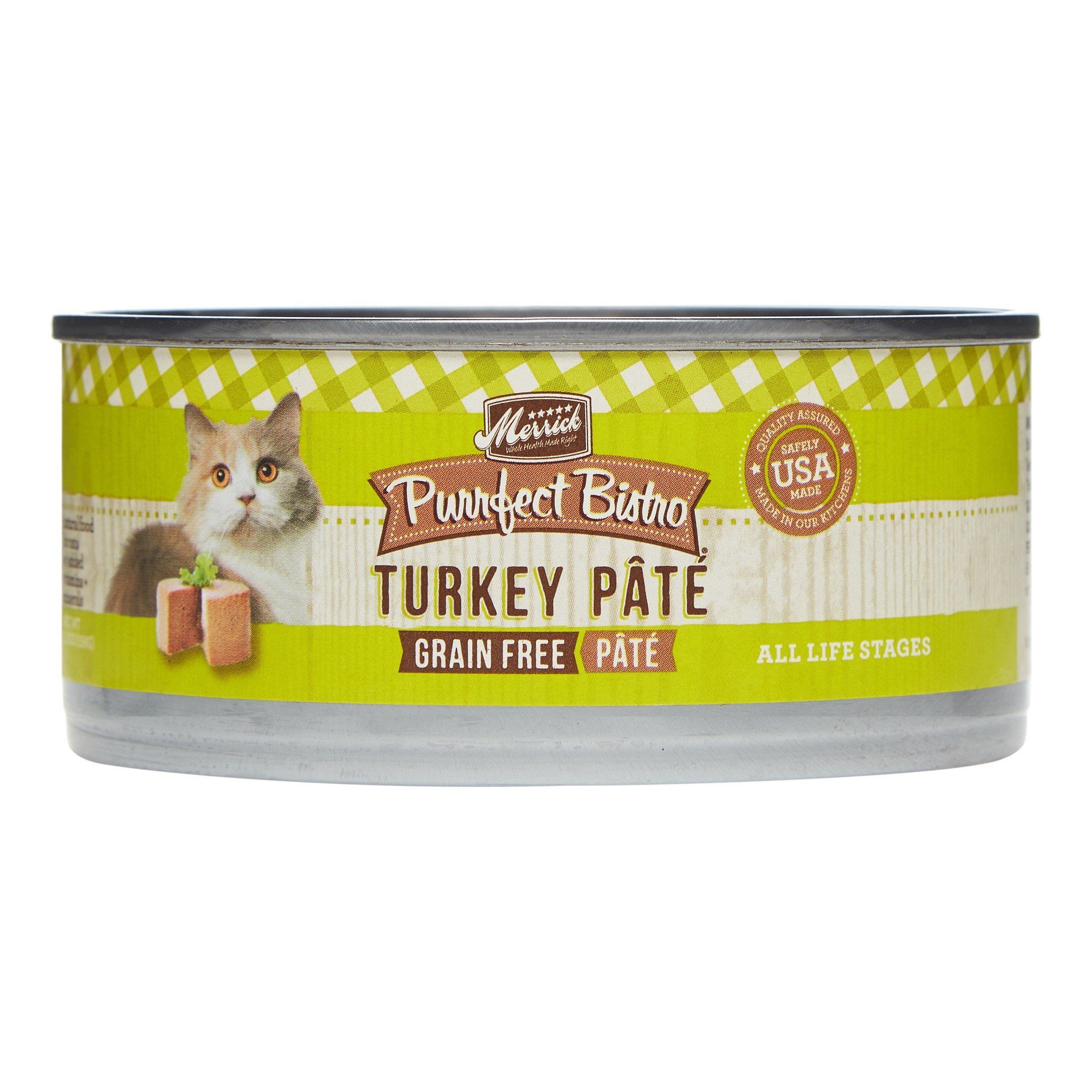 Merrick Purrfect Bistro Grain Free Turkey Pâté Canned Cat Food - 5.5 oz Cans - Case of 24  