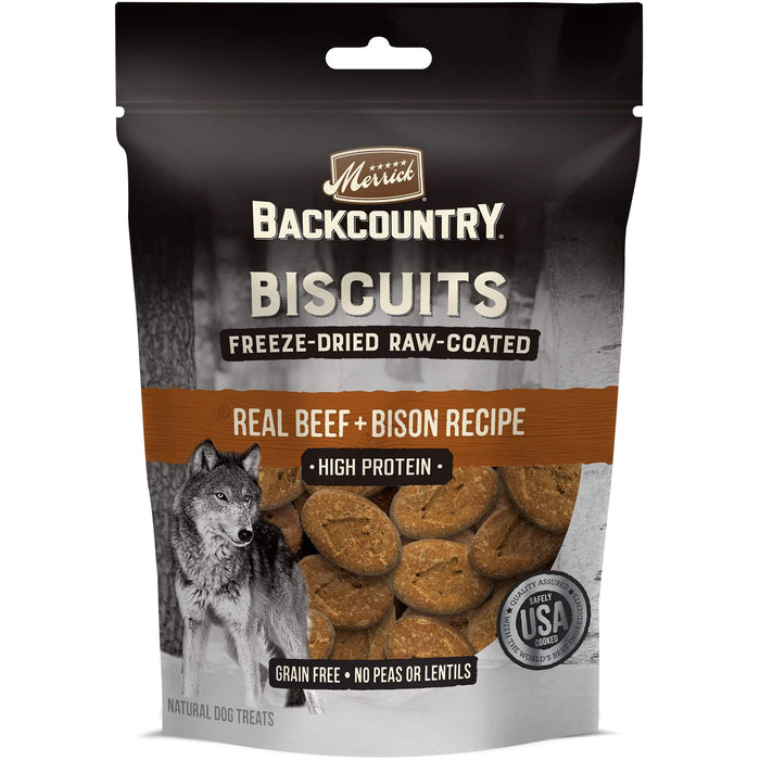 Merrick Treats Freeze-Dried Raw Coated Biscuits Beef & Bison Recipe Dog Treats - 10 oz Bag