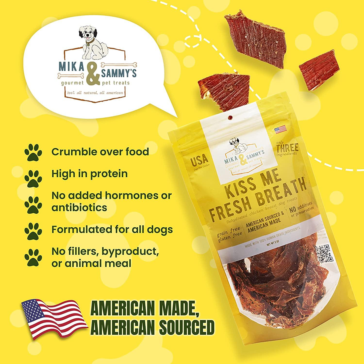 Mika & Sammy's Kiss Me Fresh Breath Jerky Dog Treats - 5 oz  