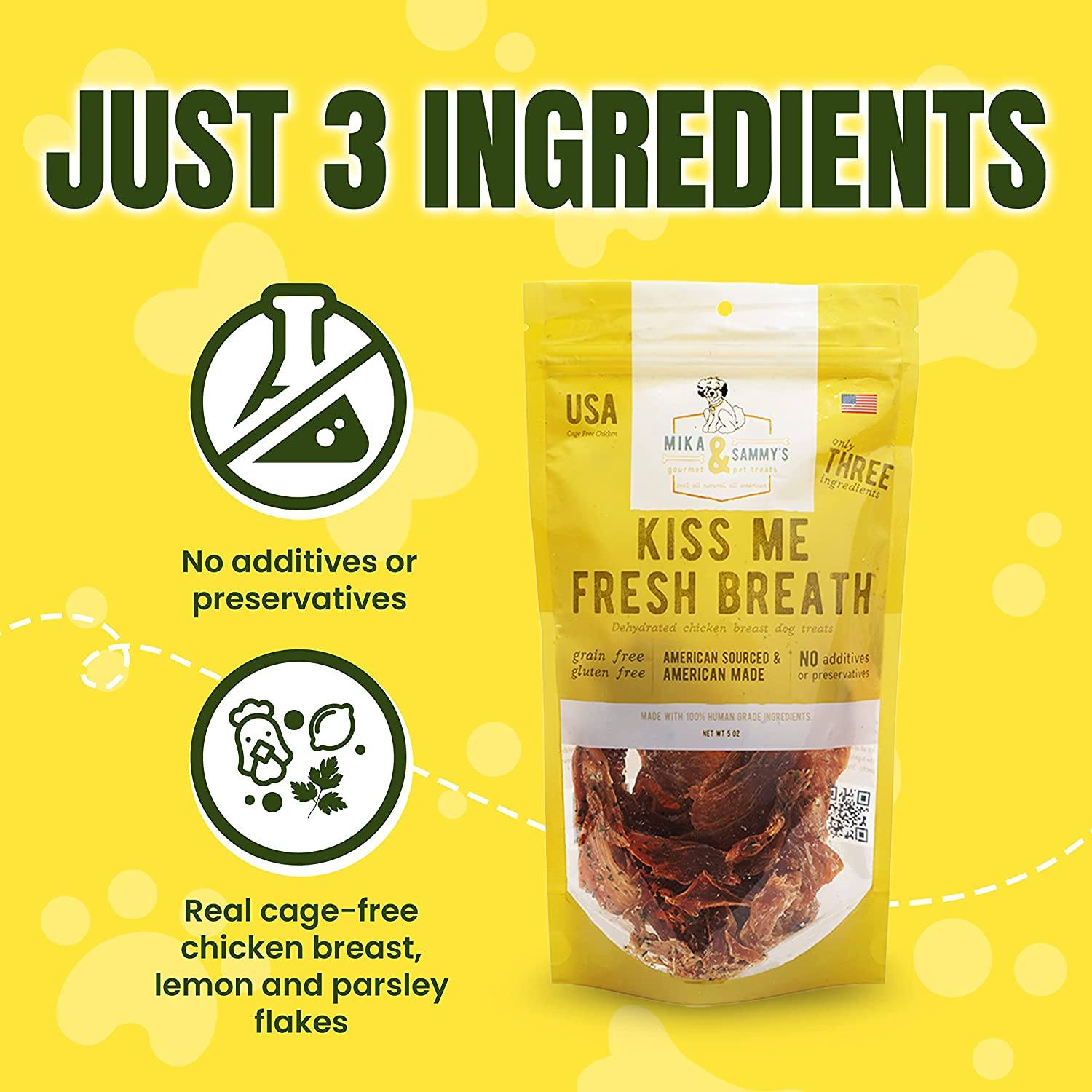 Mika & Sammy's Kiss Me Fresh Breath Jerky Dog Treats - 5 oz  