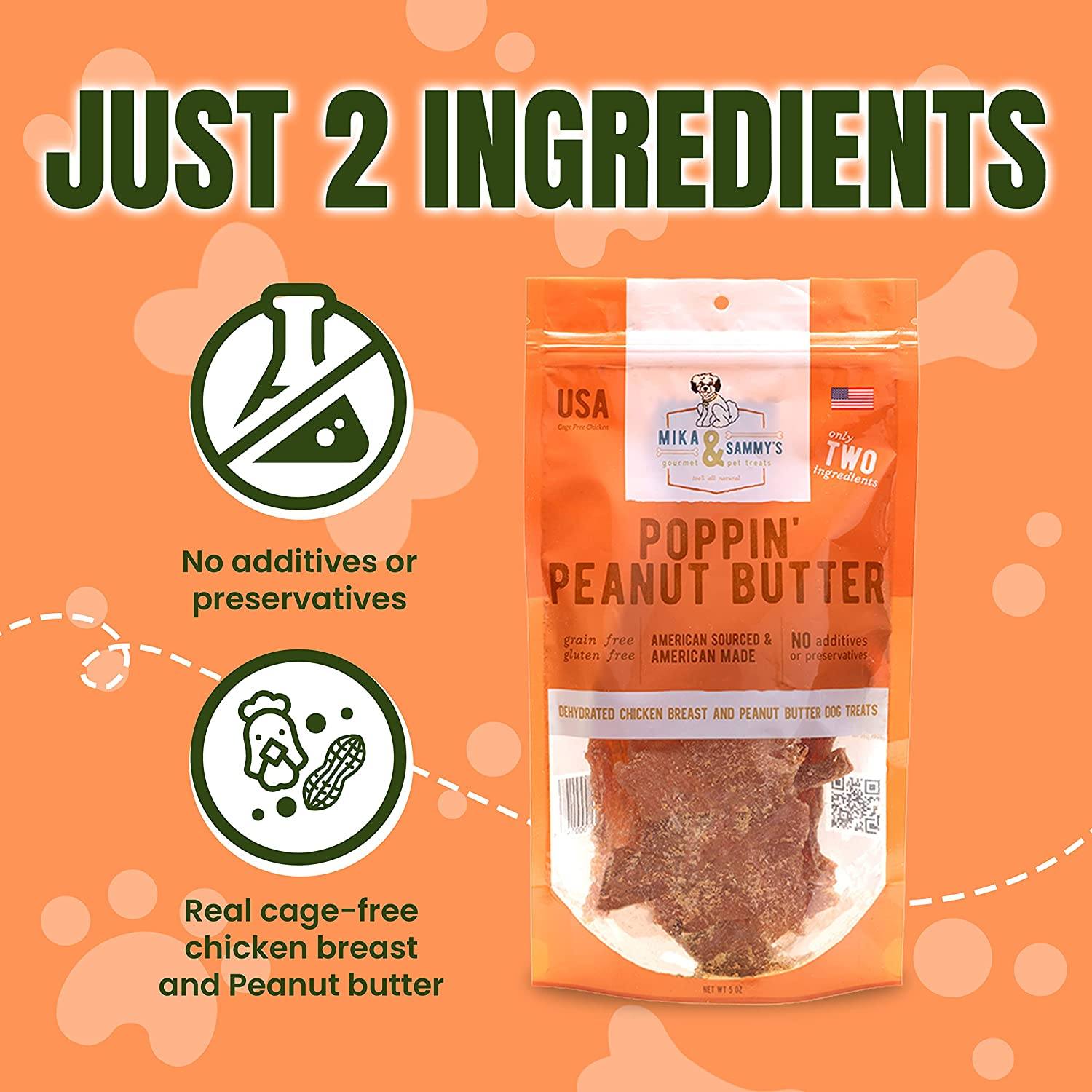 Mika & Sammy's Poppin' Peanut Butter Jerky Dog Treats - 5 oz  