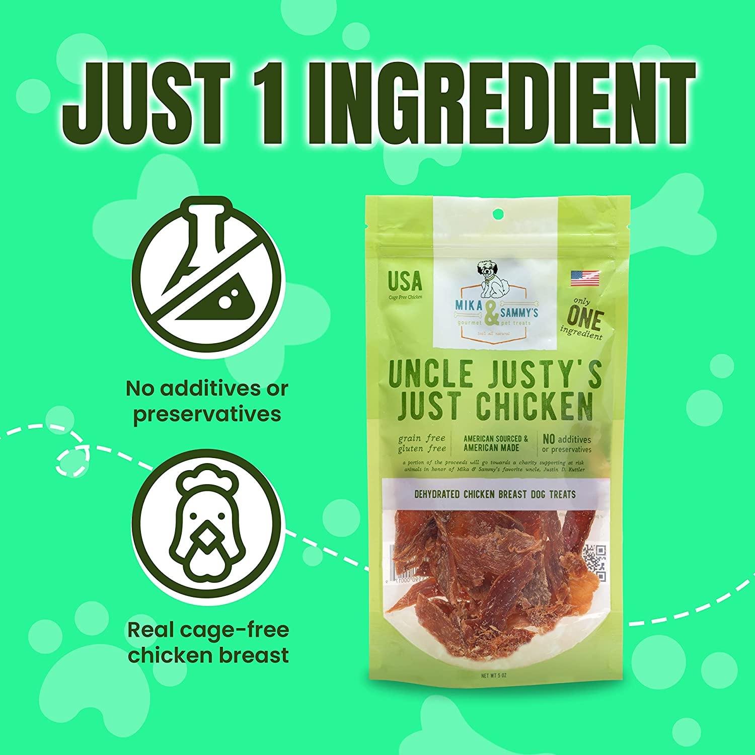 Mika & Sammy's Uncle Justy's Just Chicken Jerky Dog Treats - 5 oz  