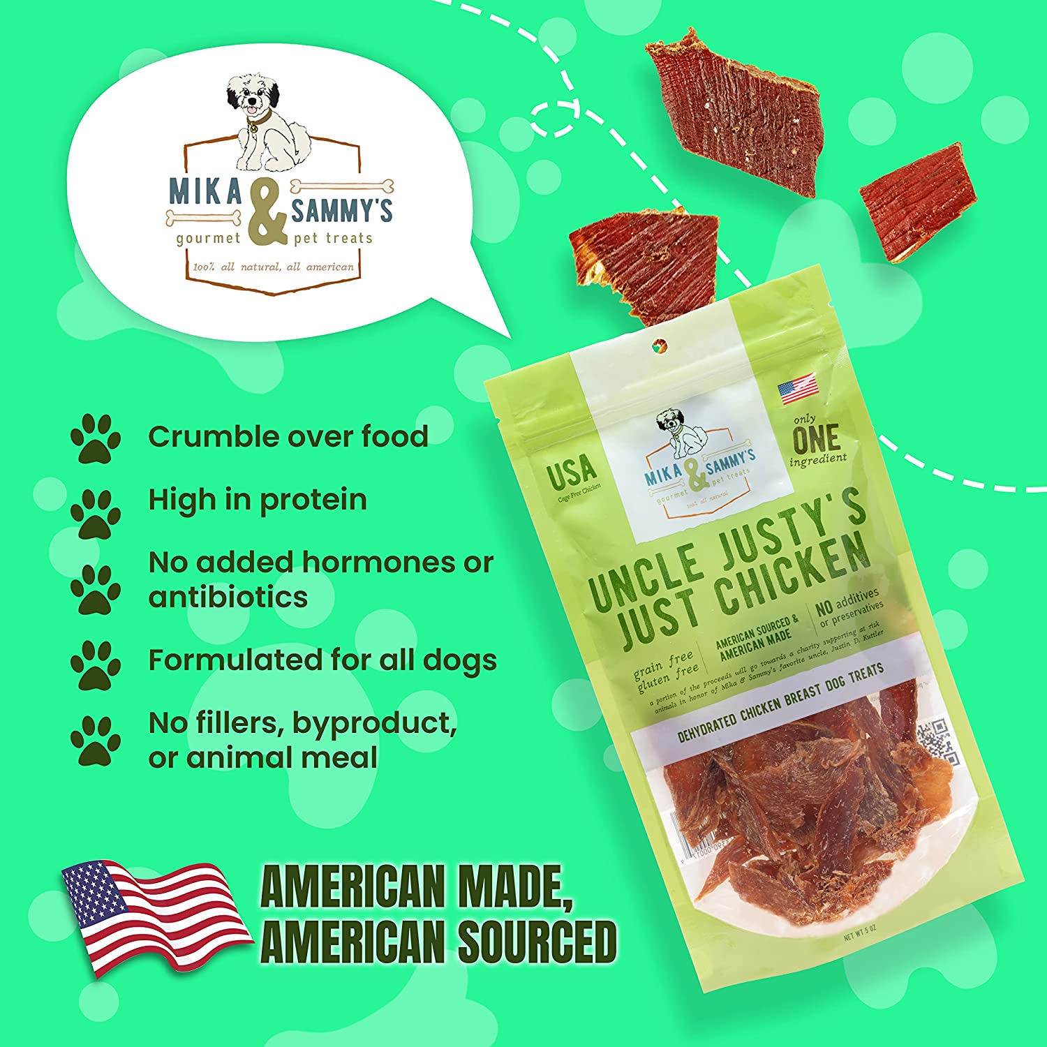 Mika & Sammy's Uncle Justy's Just Chicken Jerky Dog Treats - 5 oz  