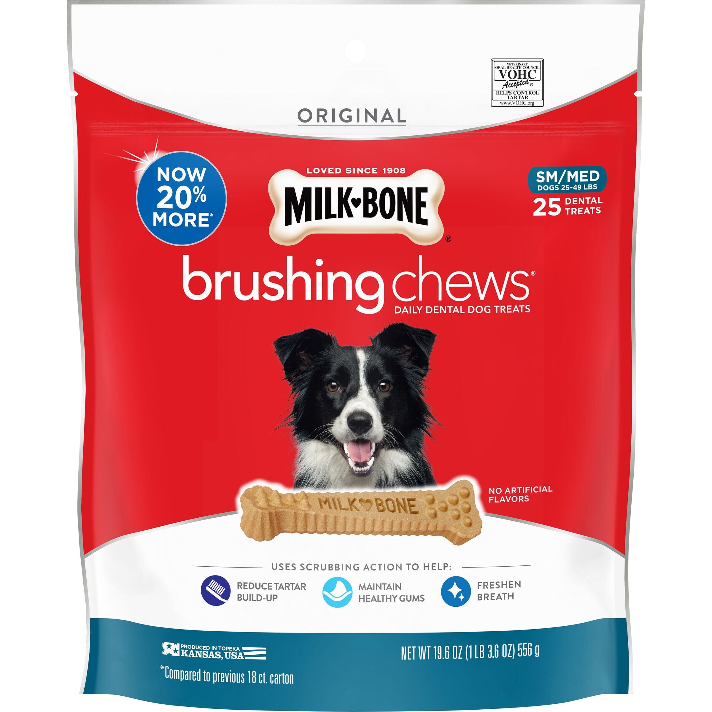 Milk-Bone Brushing Chews Dog Treat Original - 25-49 lb - Small/Medium - 25 Count  