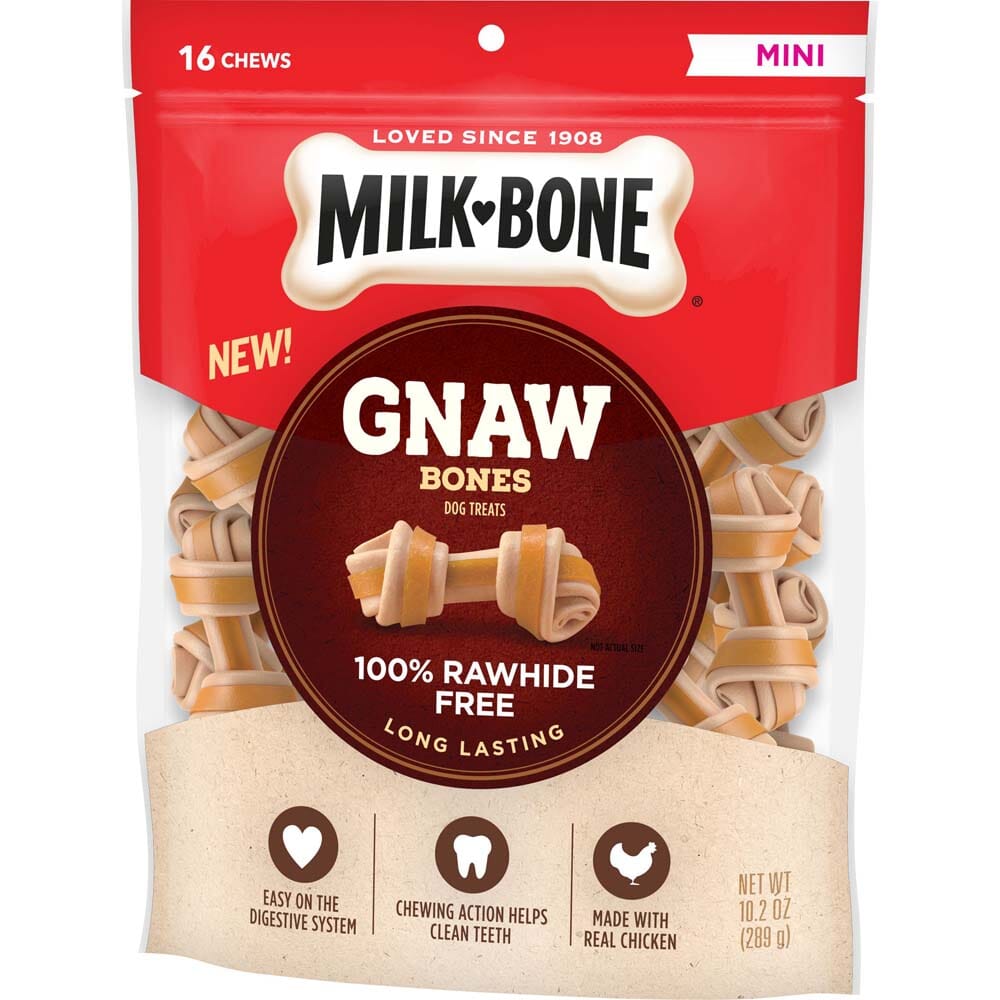 Milk-Bone Gnaw Bones Knotted Bones Dog Treats Chicken - 10.2 Oz - Mini - 16 Count  