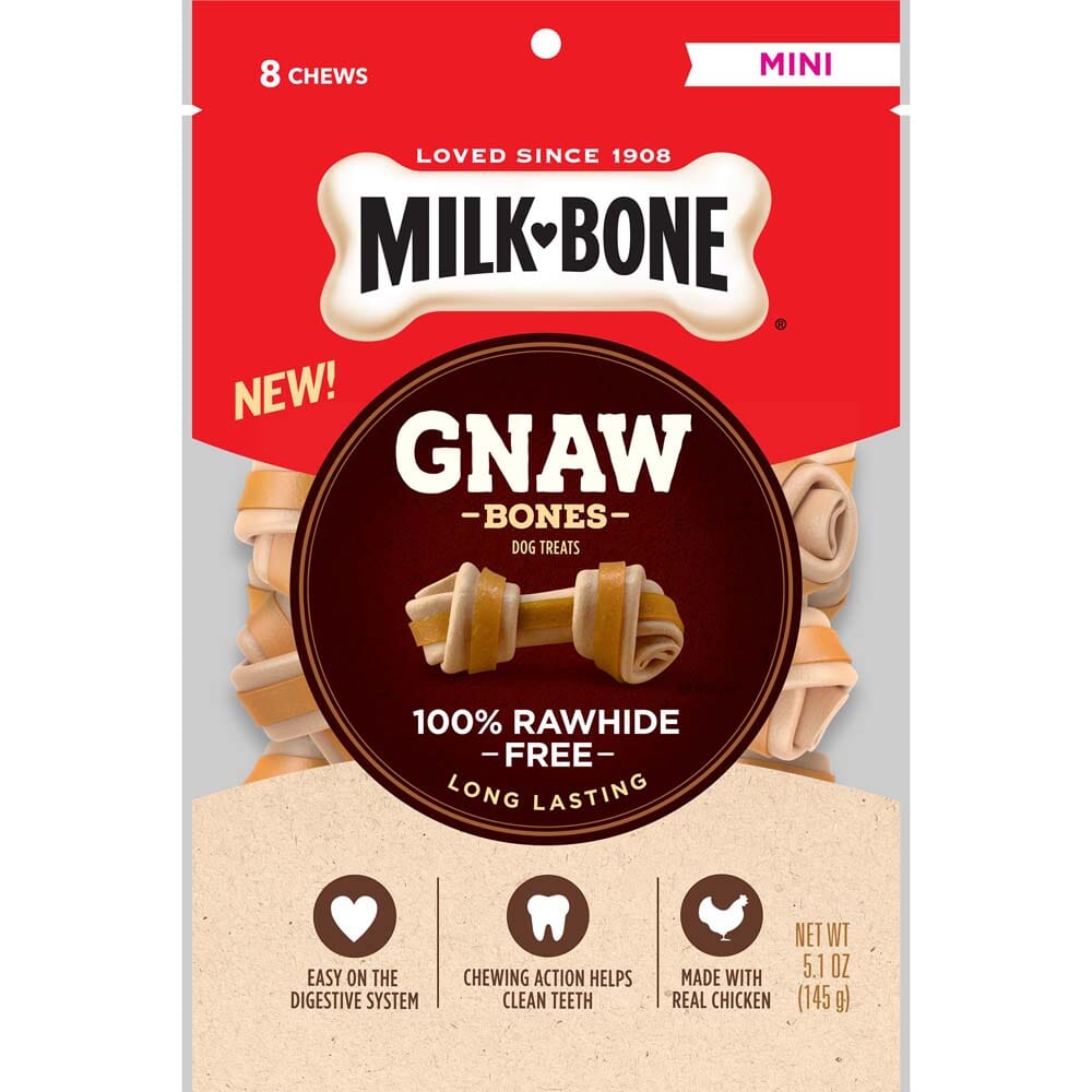 Milk-Bone Gnaw Bones Knotted Bones Dog Treats Chicken - 5.1 Oz - Mini - 8 Count  