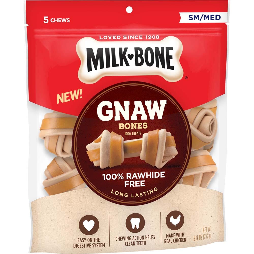 Milk-Bone Gnaw Bones Knotted Bones Dog Treats Chicken - 9.6 Oz - Small/Medium - 5 Count  