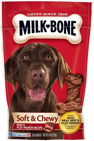 Milk-Bone Soft & Chewy Dog Treats Beef & Filet Mignon - 5.6 Oz
