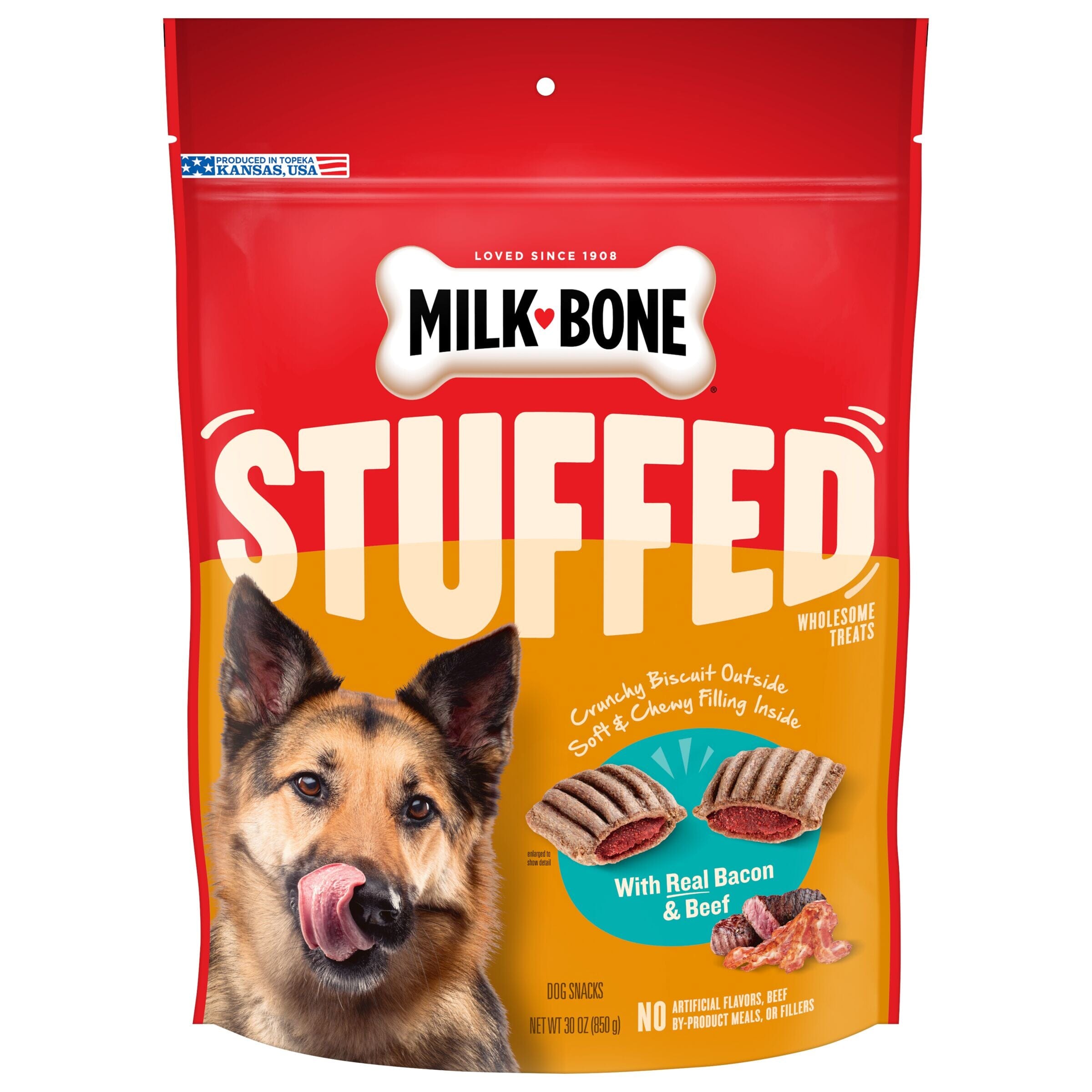 Milk-Bone Stuffed Dog Treats Bacon & Beef - 30 Oz  