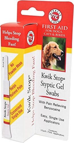 Miracle Care Kwik Stop Styptic Gel Swabs with Benzocaine Dog Wound Care - .75 Ml - 3 Pa...