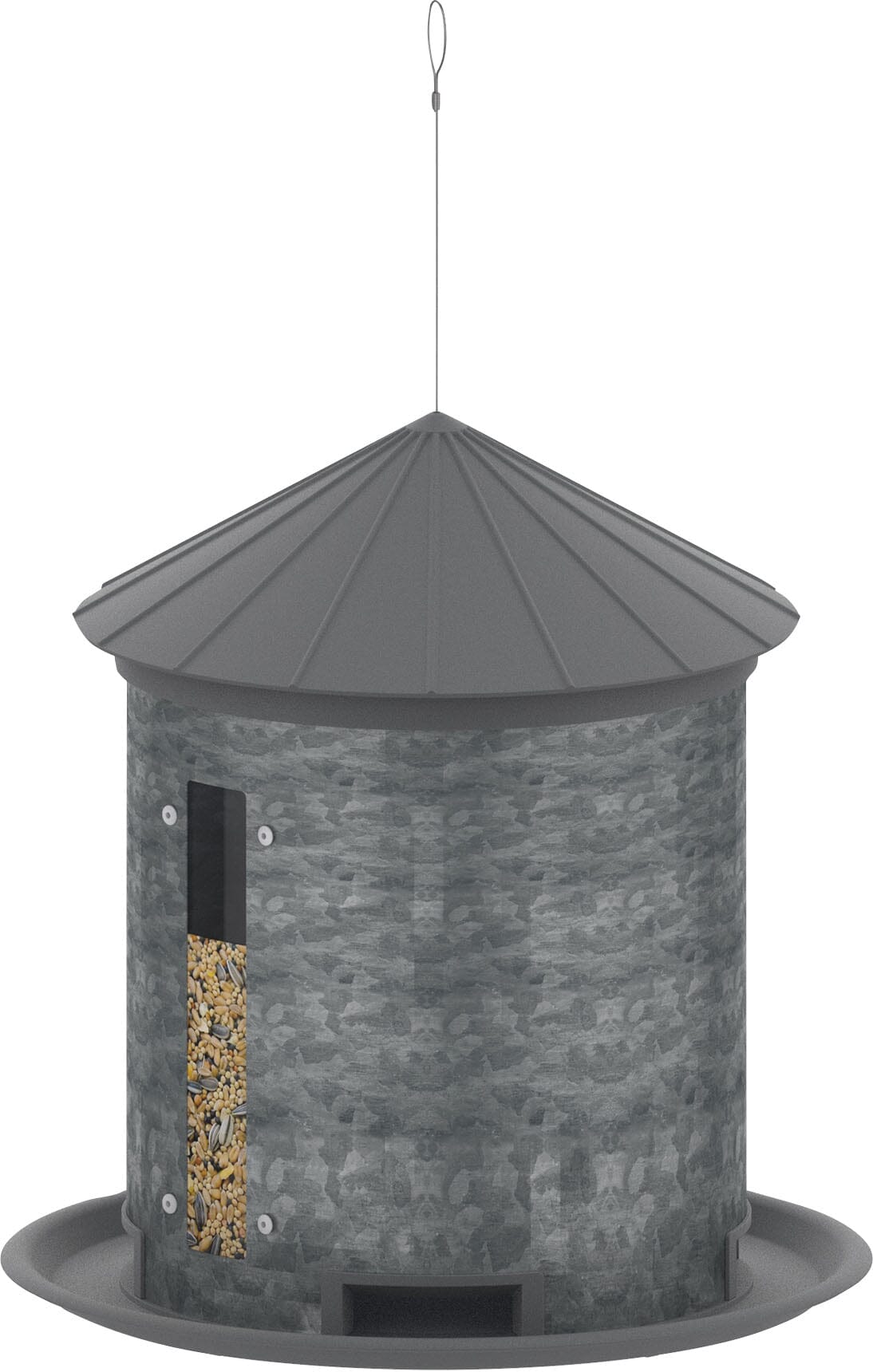 More Birds Galvanized Silo Wild Bird Feeder - 7 Lbs Cap  