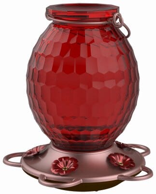 More Birds Gem Glass Hummingbird Feeder - Red - 22 Oz Cap - 2 Pack  