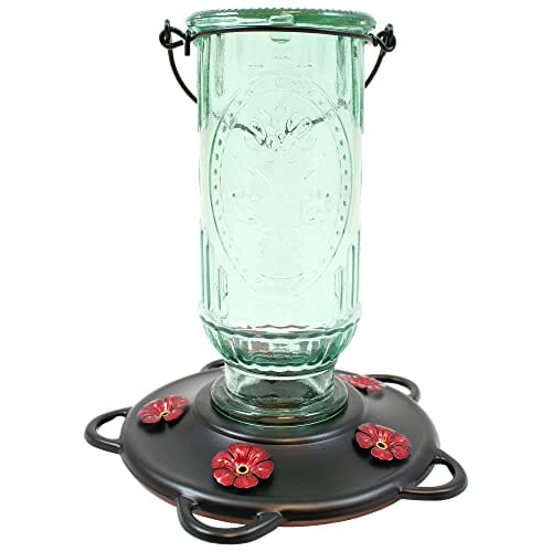More Birds Glass Vintage Hummingbird Feeder - Clear - 20 Oz Cap - 4 Pack  