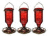 More Birds Jewel Glass Vintage Hummingbird Feeder - Red - 21 Oz Cap - 4 Pack  